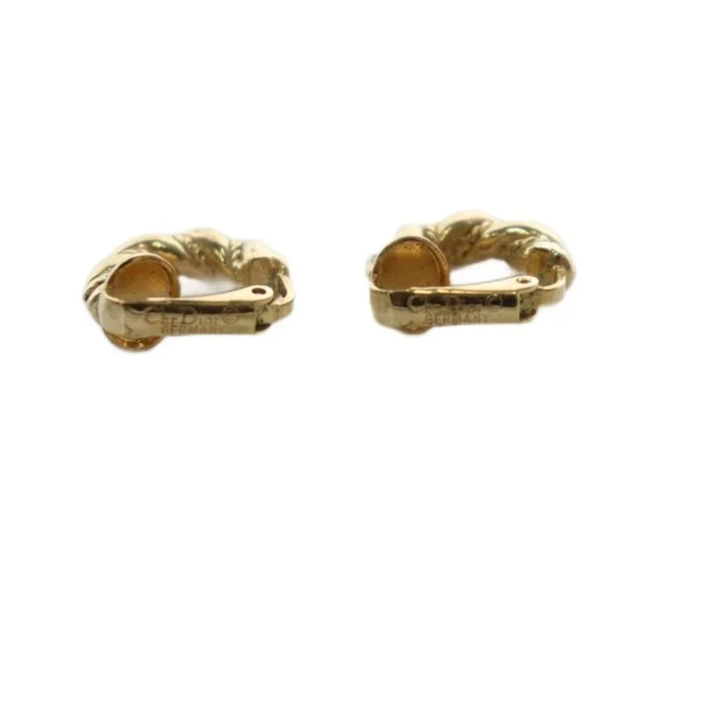 Christian Dior Earrings Binaural Clip Type Gold Color KW GY18 - Picture 3 of 4